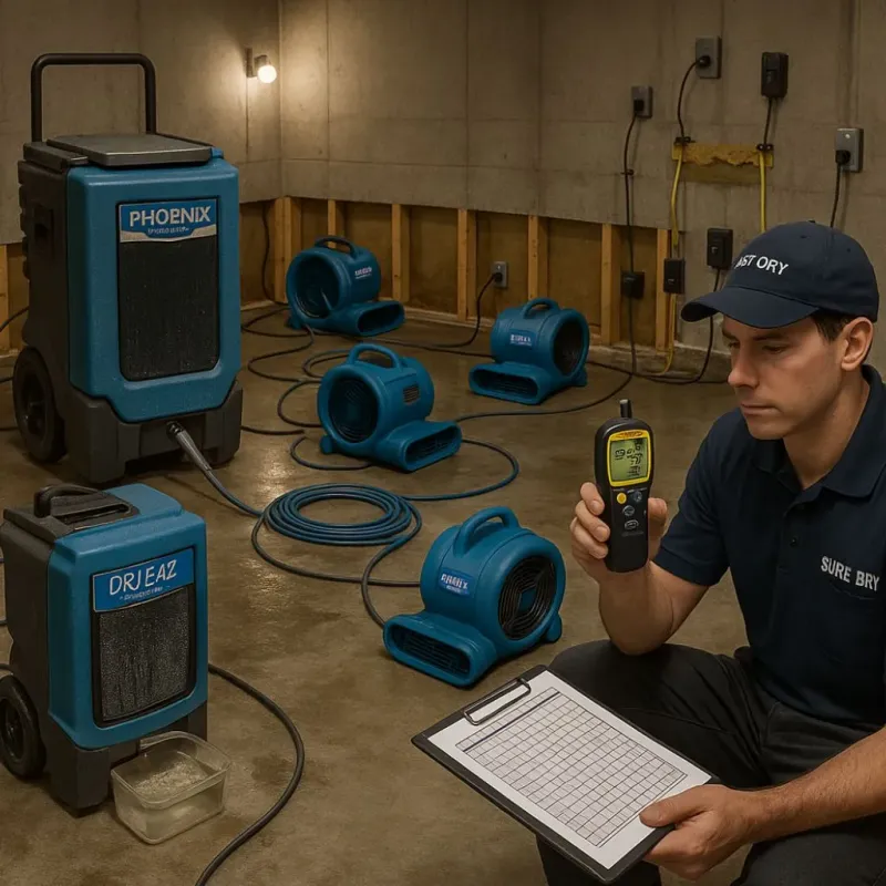 Structural Drying and Dehumidification process in Westchester, FL